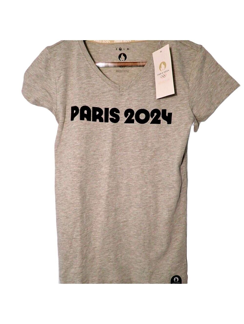 NWT Official Paris 2024 Olympic Short Sleeve T Shirt Medium Gray Women's